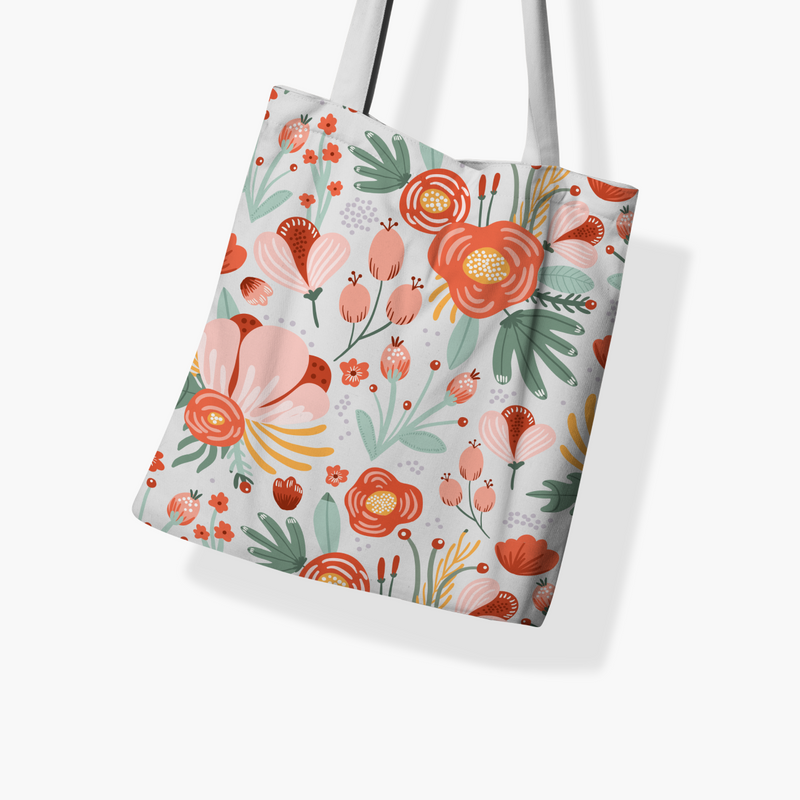 Floral Playfield Tote Bag